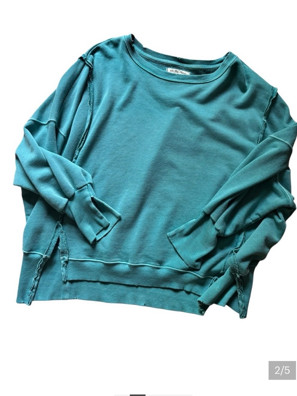 We the Free by Free People Camden sweatshirt in teal xs - Picture 4 of 5